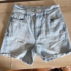 American Eagle Light Blue Distressed Denim Shorts 000 Short.